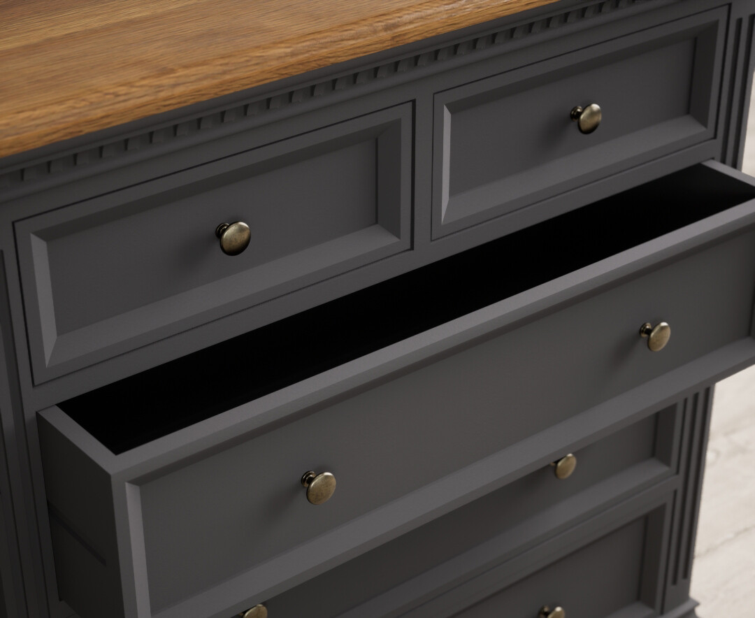 Photo 2 of Francis oak and charcoal grey painted 2 over 3 chest of drawers