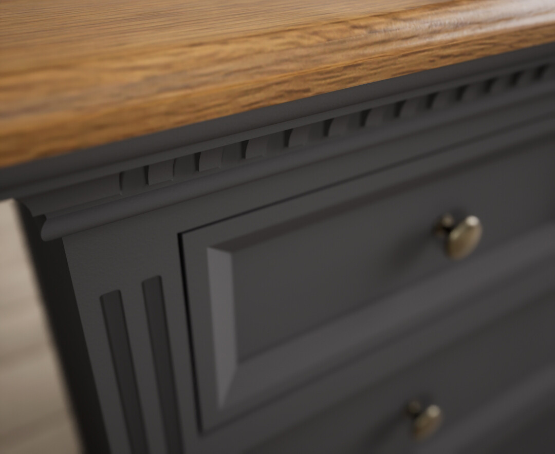 Photo 3 of Francis oak and charcoal grey painted 2 over 3 chest of drawers