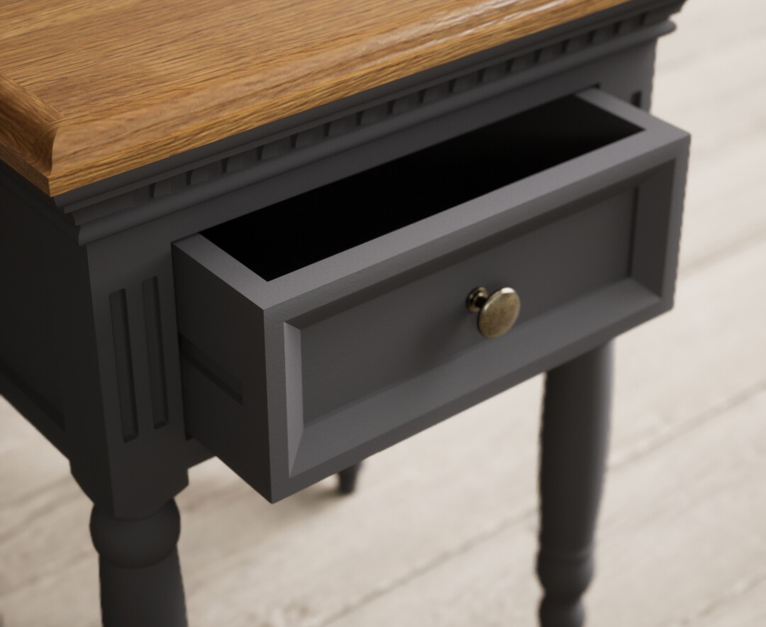 Photo 2 of Francis oak and charcoal grey painted bedside table