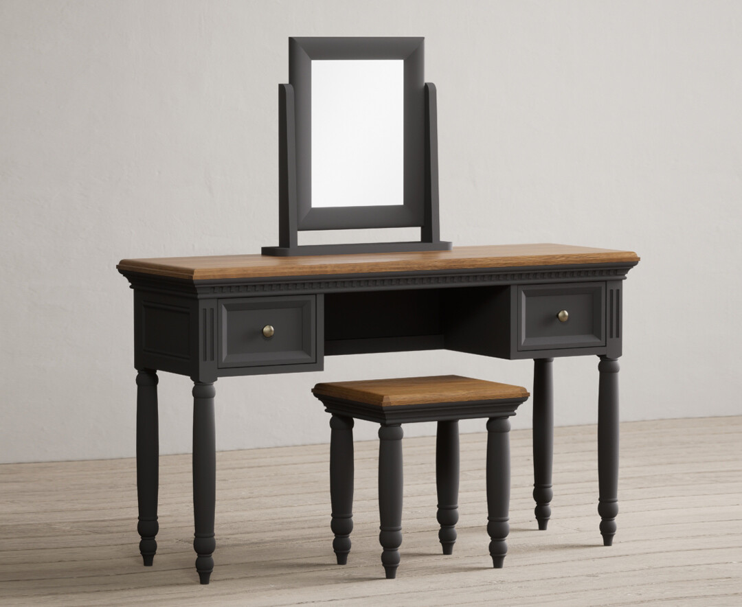 Photo 1 of Francis oak and charcoal grey painted dressing table set