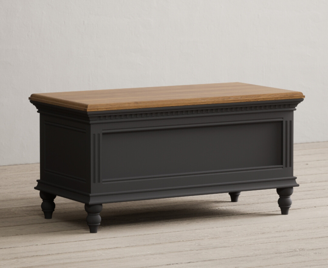 Photo 1 of Francis oak and charcoal grey painted blanket box