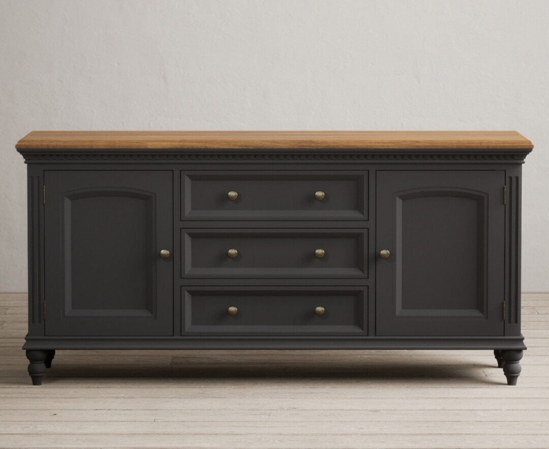 Product photograph of Francis Oak And Charcoal Grey Painted Extra Large Sideboard from Oak Furniture Superstore
