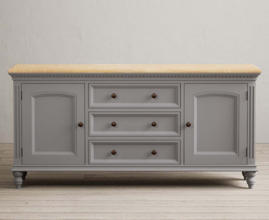Product photograph of Francis Oak And Light Grey Painted Extra Large Sideboard from Oak Furniture Superstore