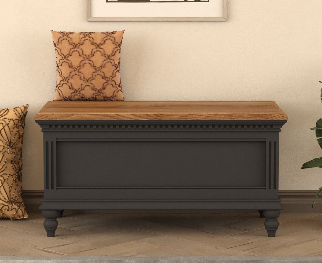 Francis Oak and Charcoal Grey Painted Blanket Box