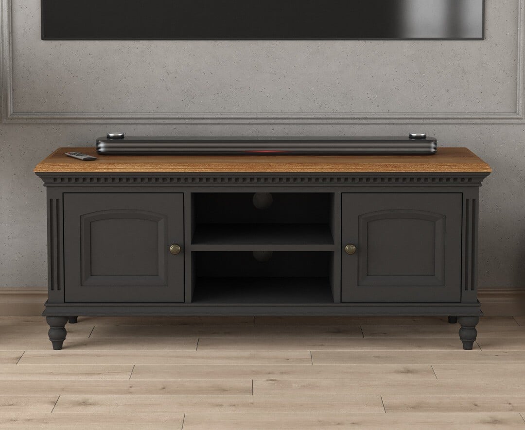 Francis Oak and Charcoal Grey Painted Large TV Cabinet