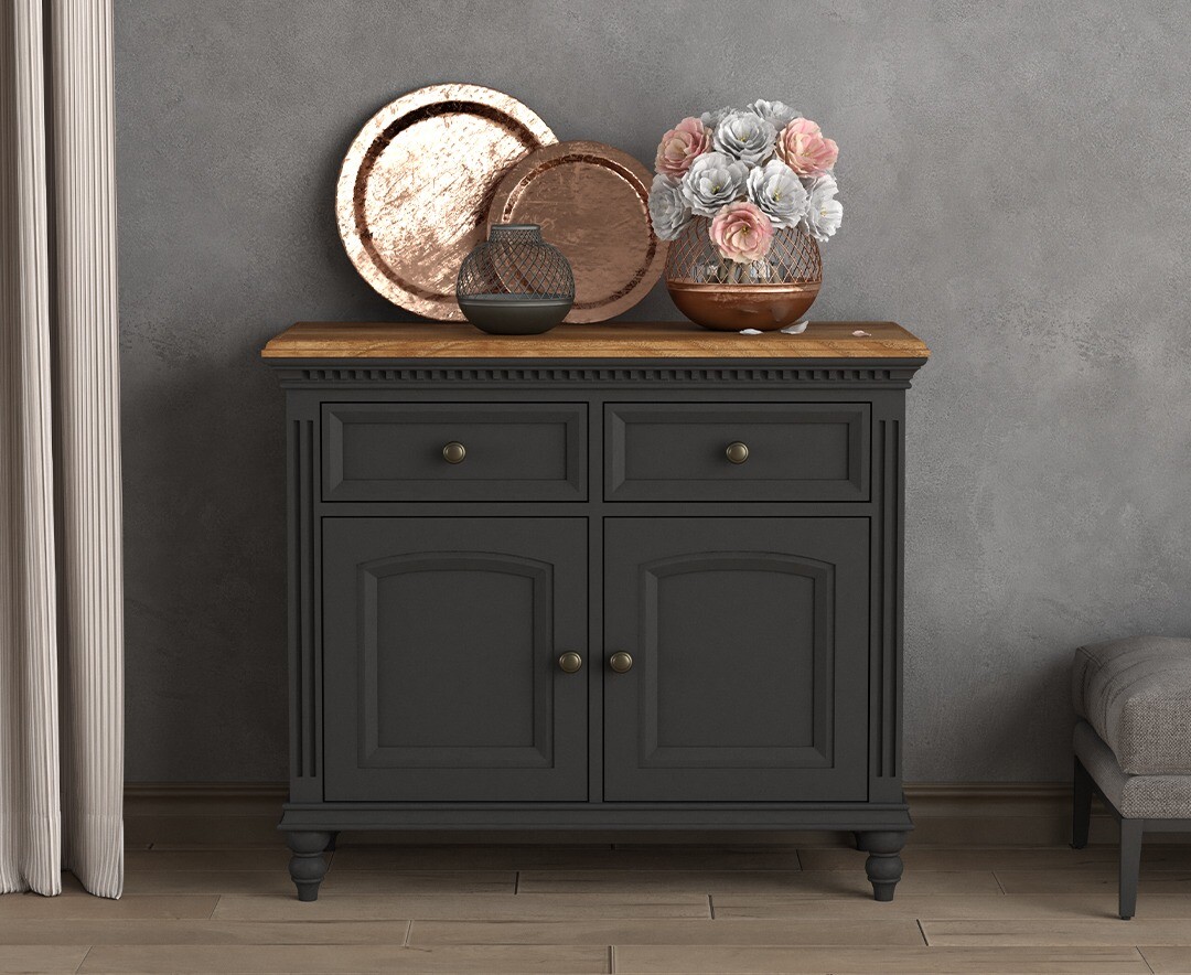 Francis Oak and Charcoal Grey Painted Small Sideboard