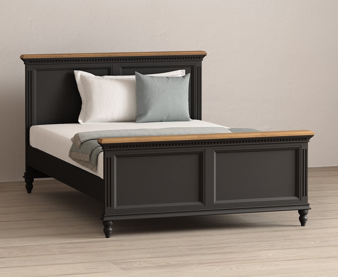 Francis Oak and Charcoal Grey Painted Double Bed