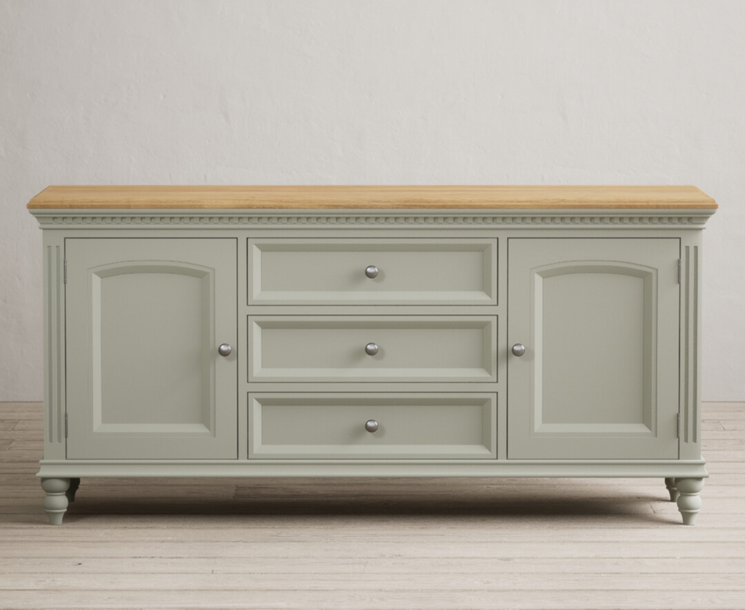 Francis Oak And Soft Green Painted Extra Large Sideboard