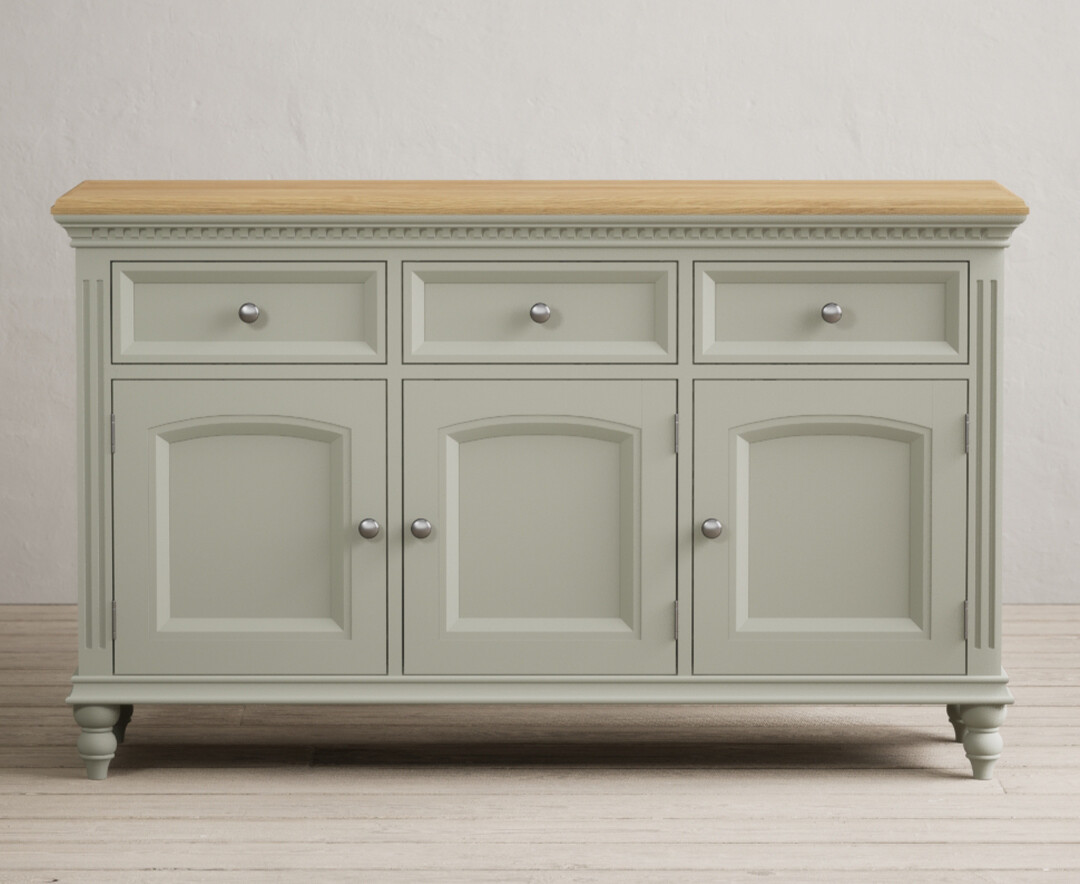 Francis Oak And Soft Green Painted Large Sideboard