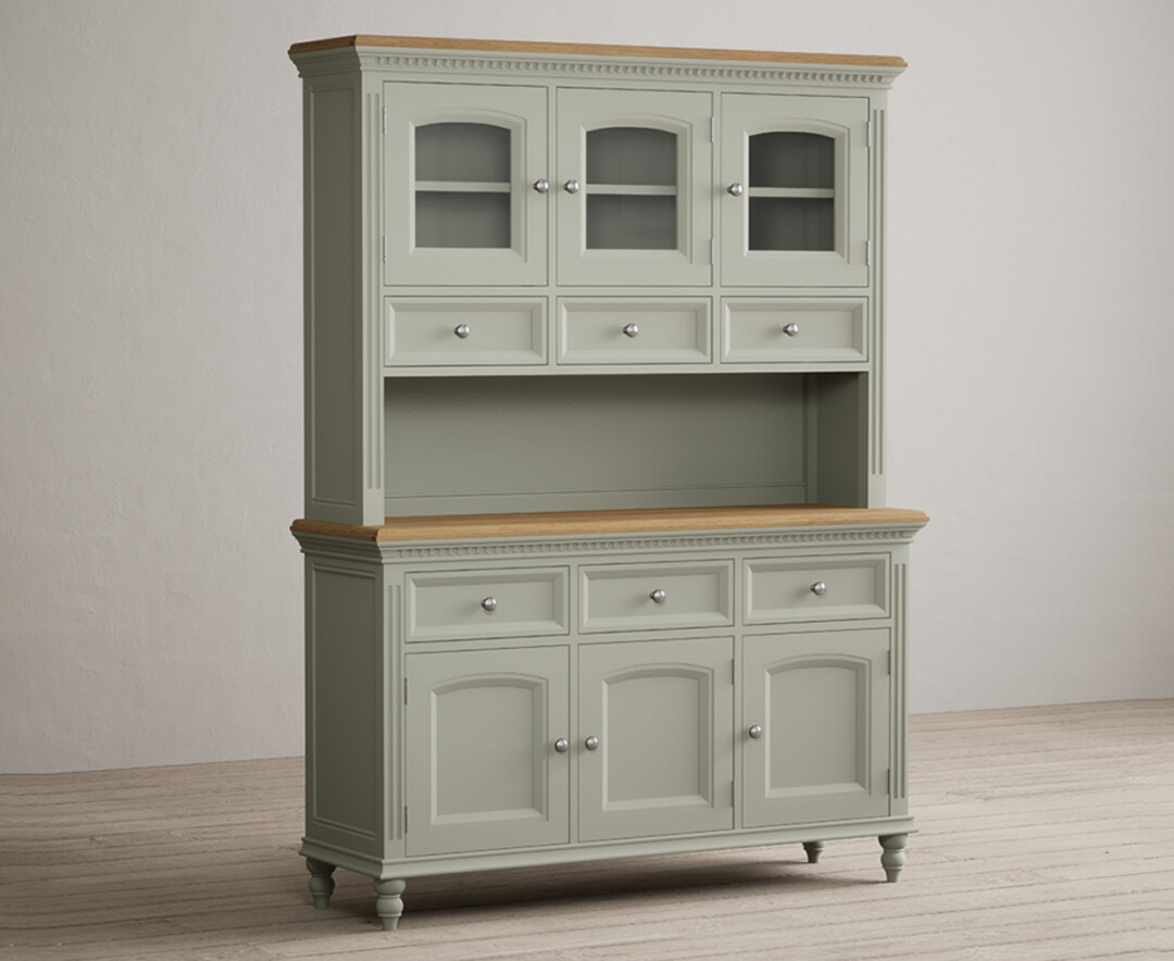 Photo 1 of Francis oak and soft green painted large dresser