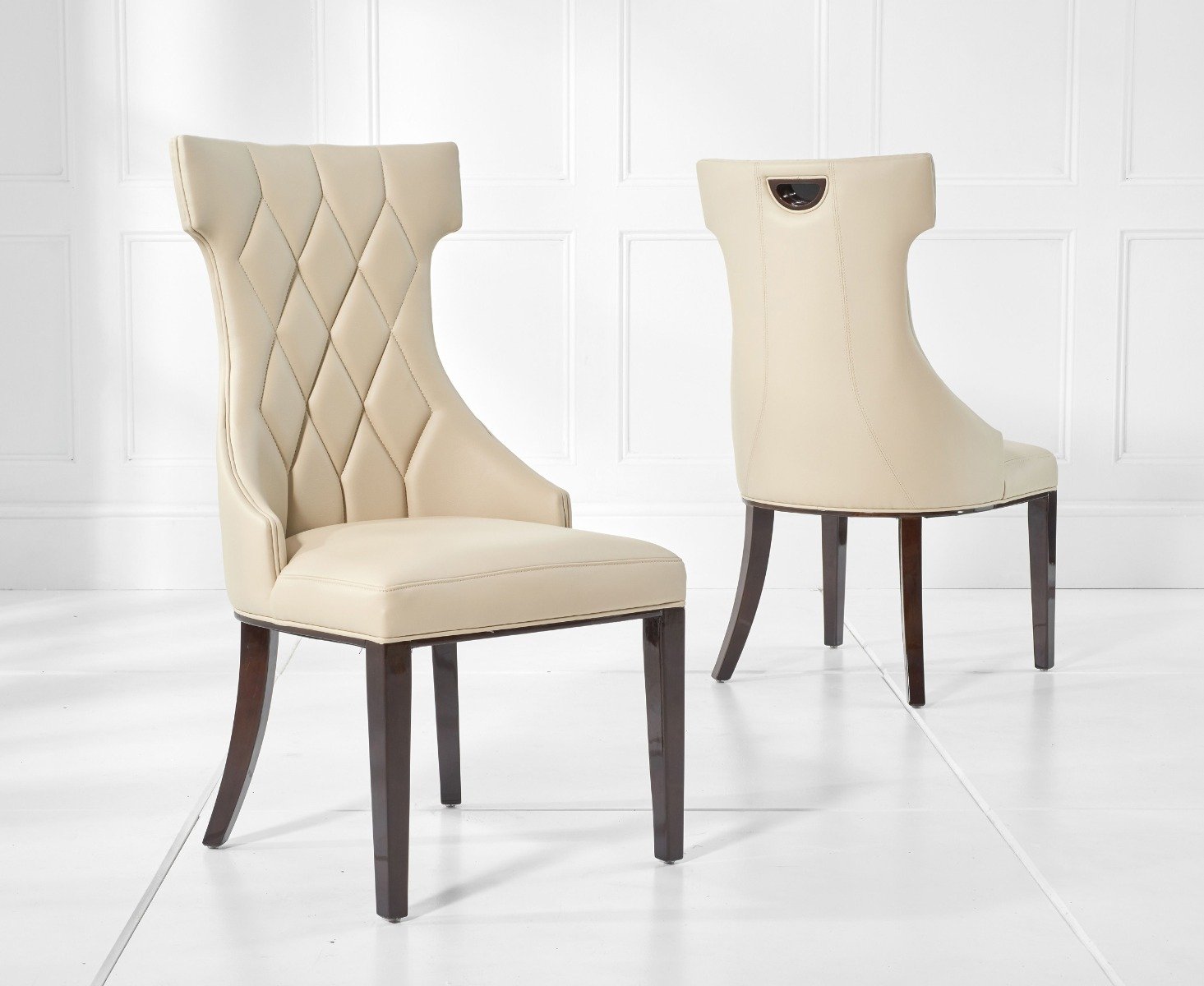 Freya Cream Faux Leather Dining Chairs