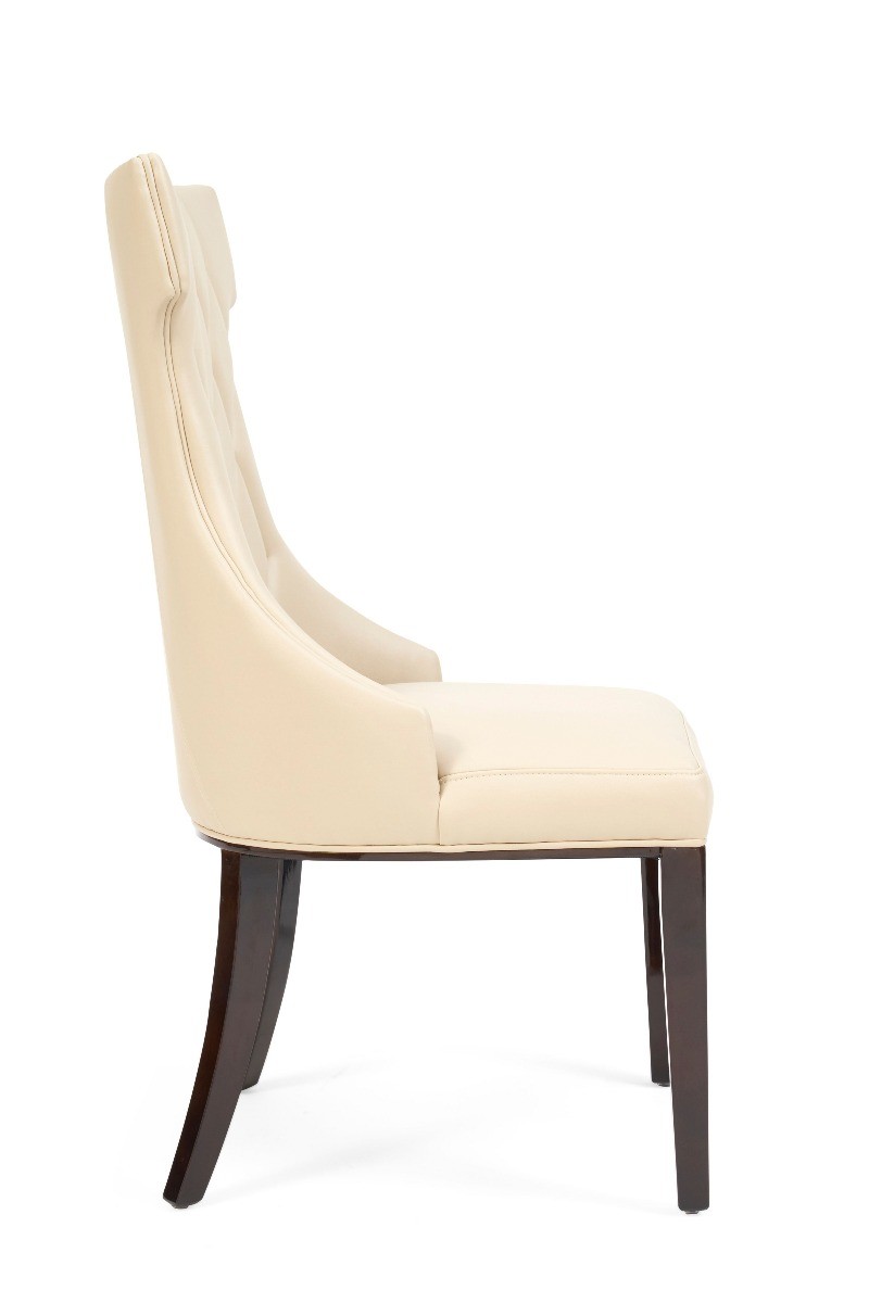 Photo 3 of Sophia cream faux leather dining chairs