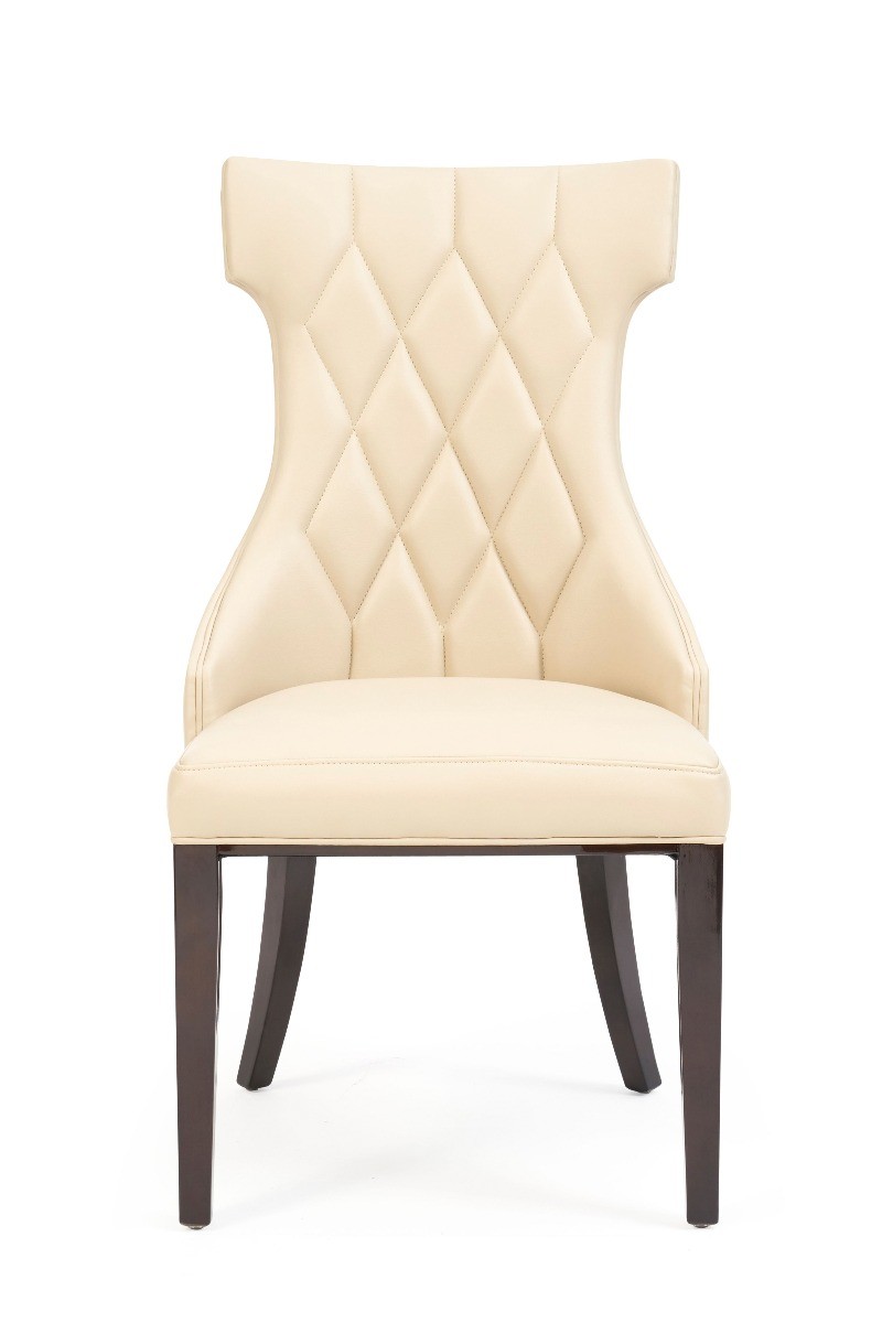 Photo 1 of Sophia cream faux leather dining chairs