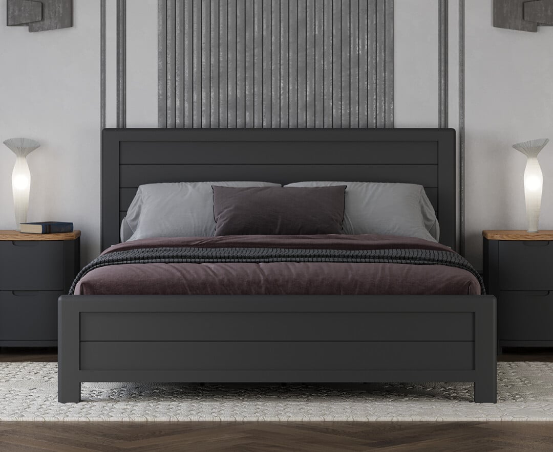 Bradwell Oak and Charcoal Painted Super King size Bed