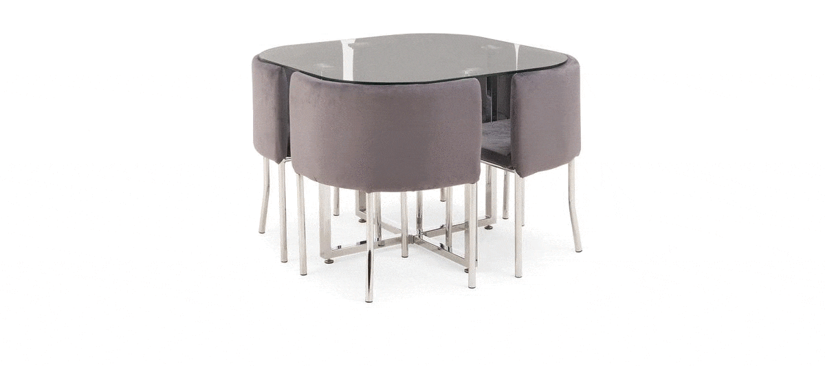 Algarve glass stowaway dining table discount