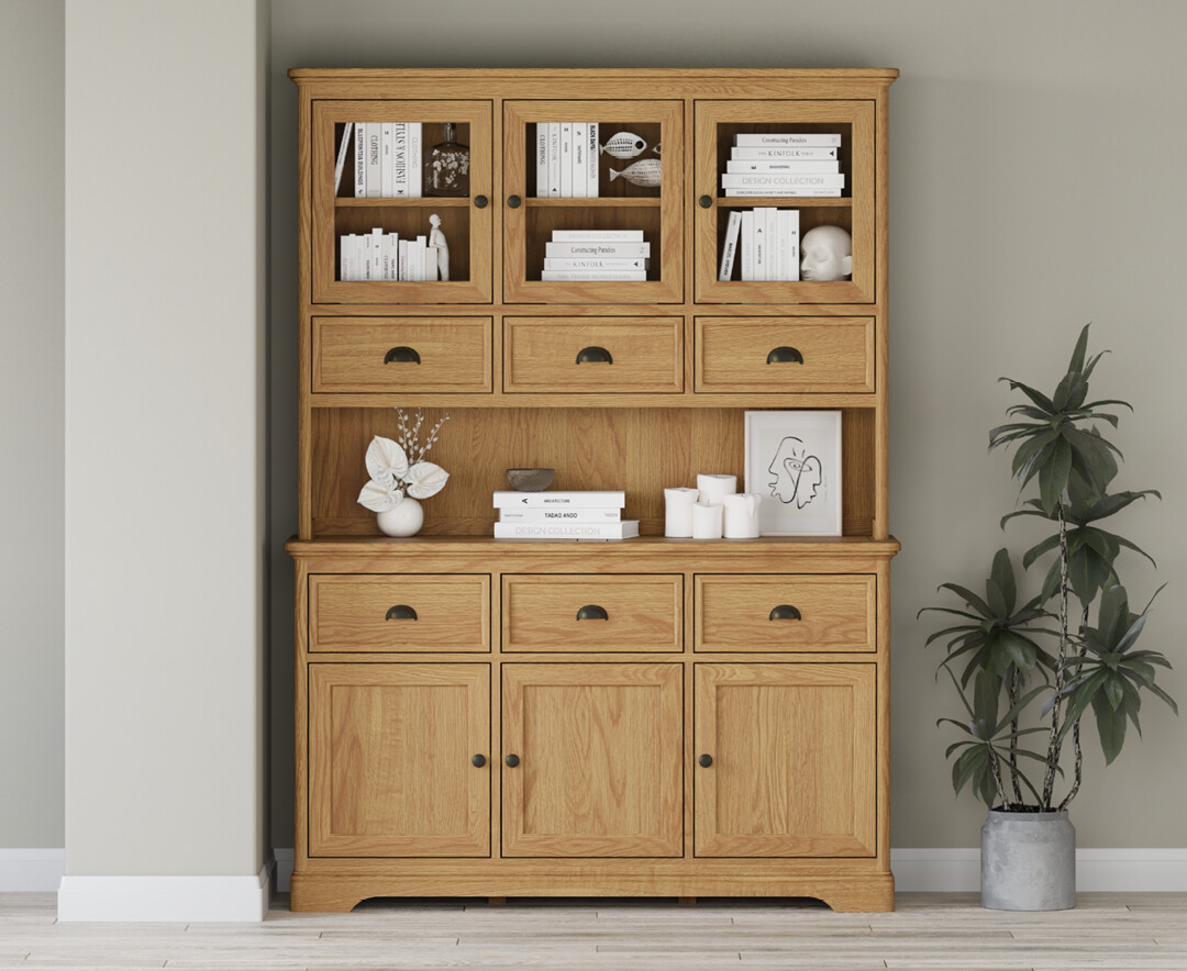 Product photograph of Cambridge Solid Oak Large Dresser from Oak Furniture Superstore