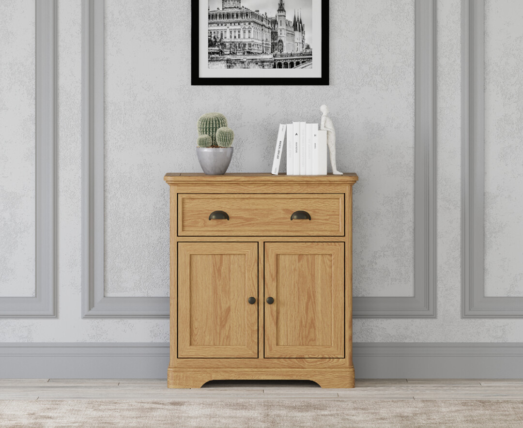 Product photograph of Cambridge Solid Oak Hallway Sideboard from Oak Furniture Superstore