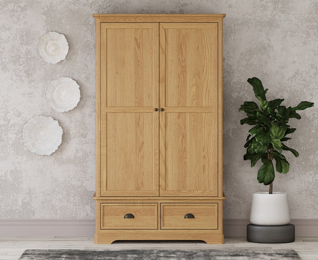 Cambridge Solid Oak Double Wardrobe