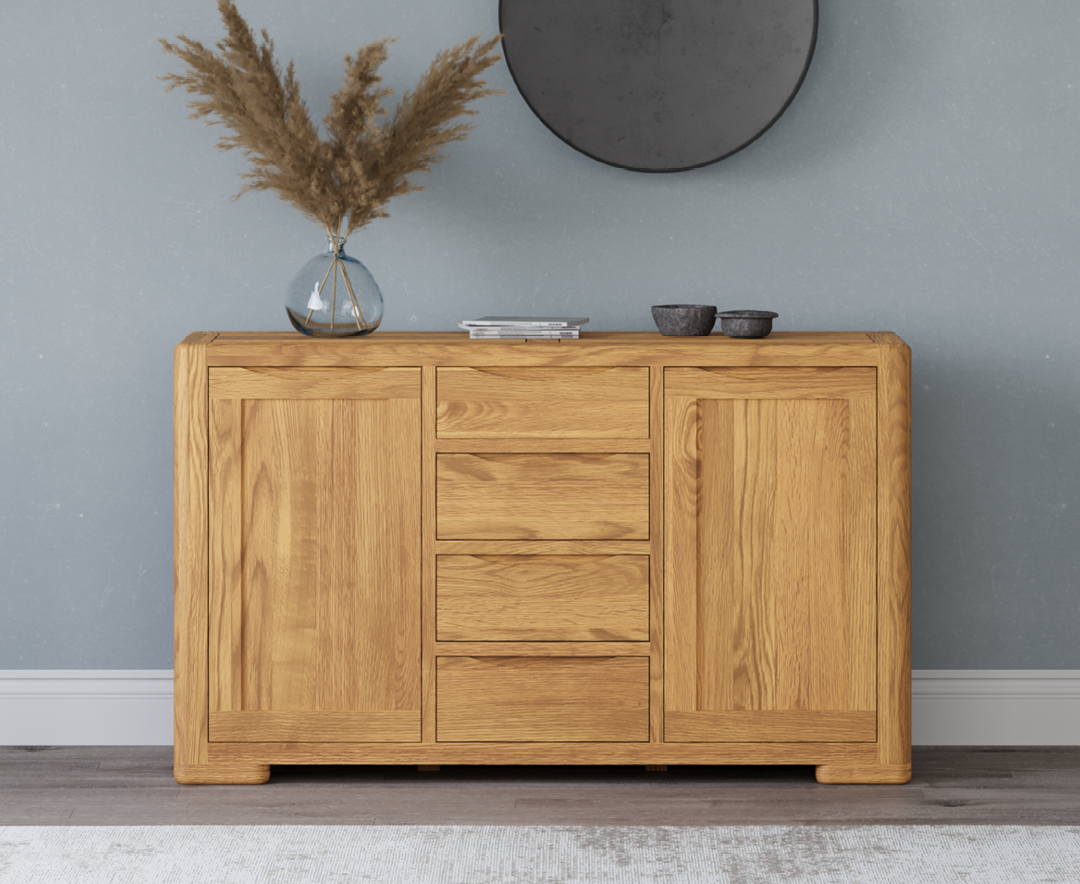 Product photograph of Harper Solid Oak Large Sideboard from Oak Furniture Superstore