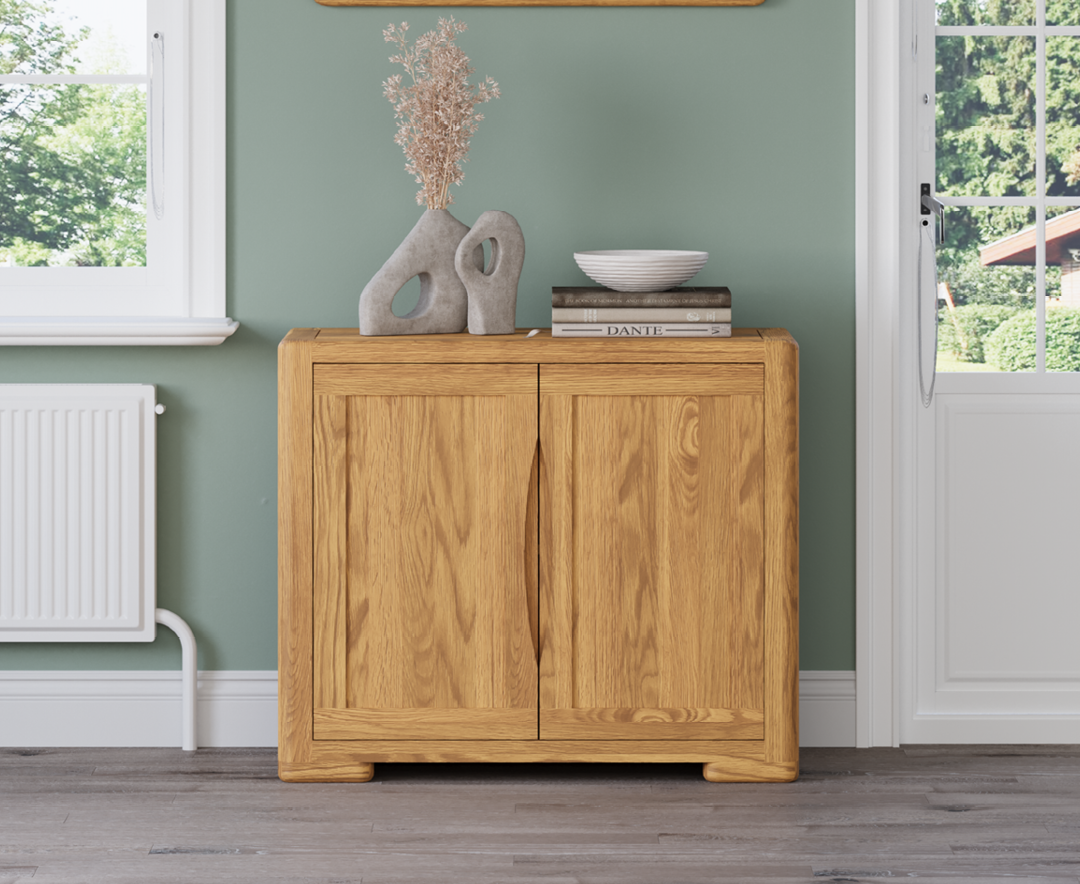 Product photograph of Harper Solid Oak Small Sideboard from Oak Furniture Superstore