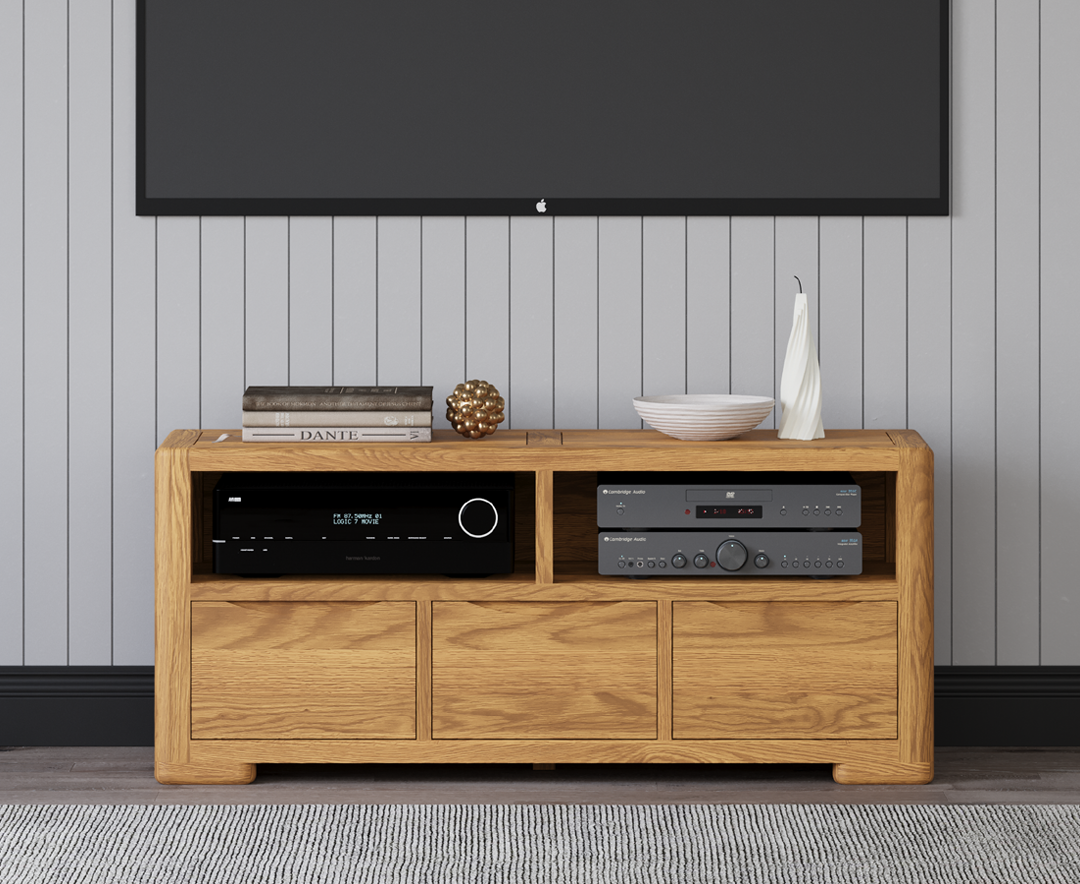 Product photograph of Harper Solid Oak Large Tv Cabinet from Oak Furniture Superstore