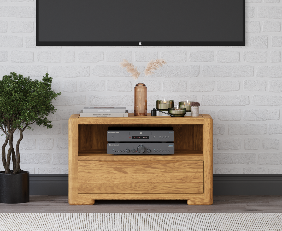 Product photograph of Harper Solid Oak Corner Tv Cabinet from Oak Furniture Superstore