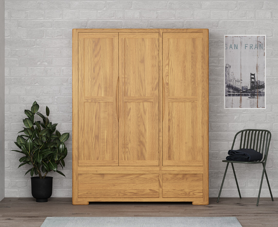 Harper Solid Oak Triple Wardrobe