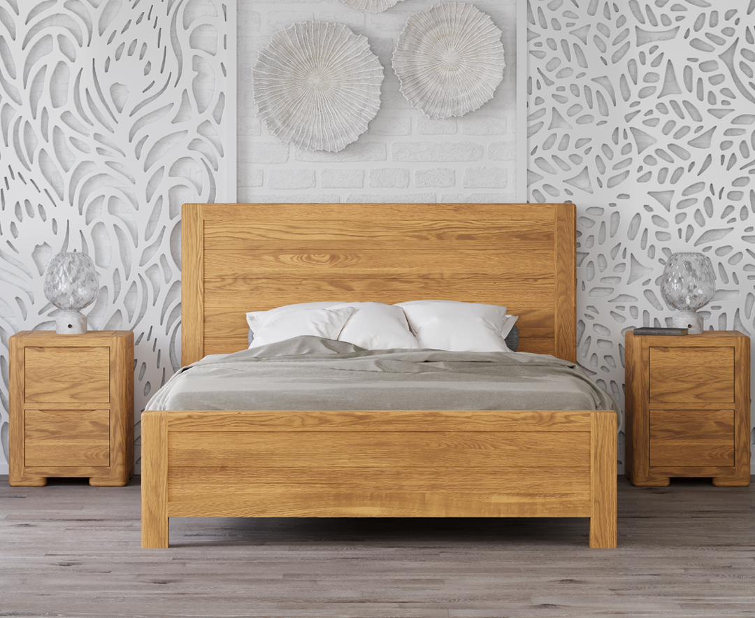 Harper Solid Oak King Size Bed