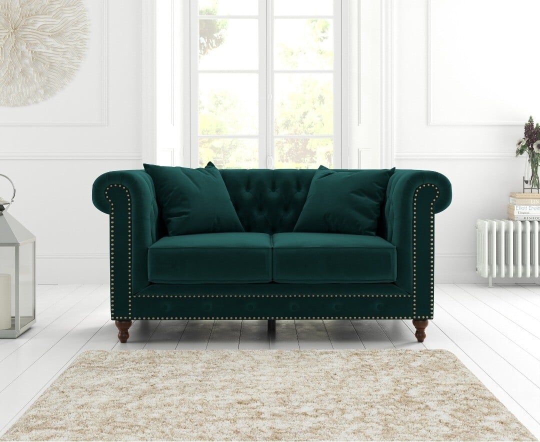 Westminster Chesterfield Green Velvet 2 Seater Sofa