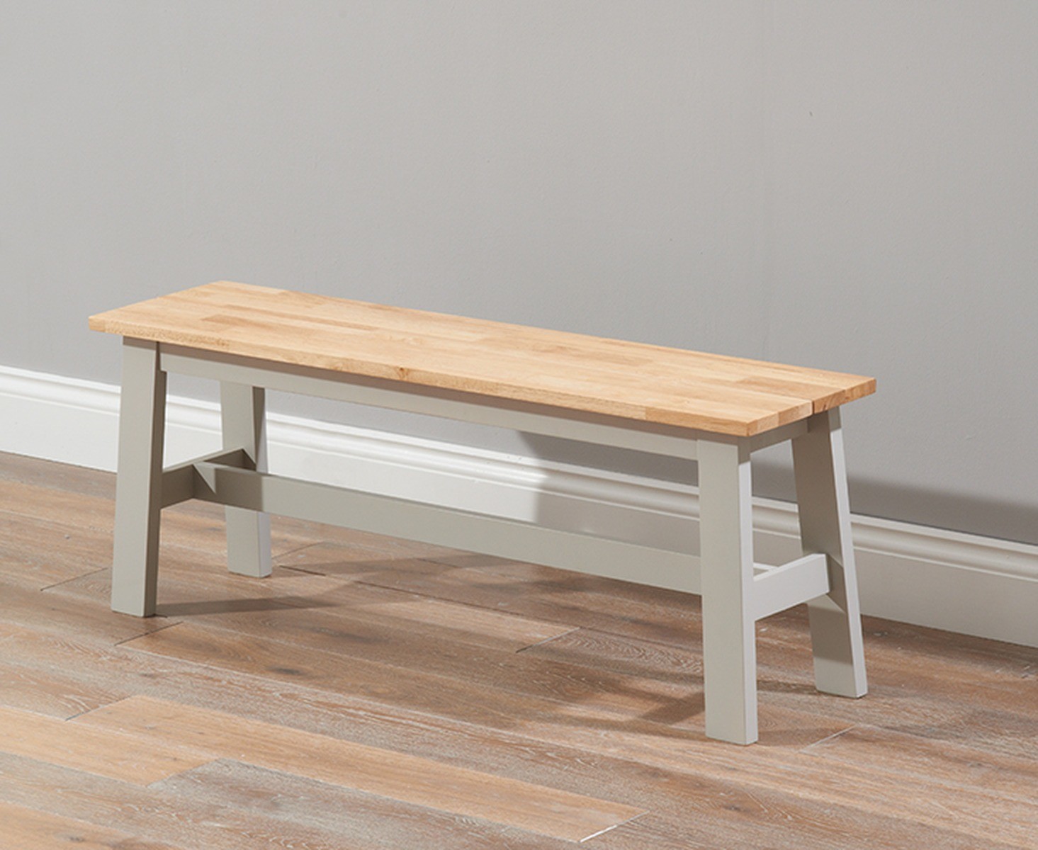 Product photograph of Chiltern Large Grey And Oak Bench from Oak Furniture Superstore