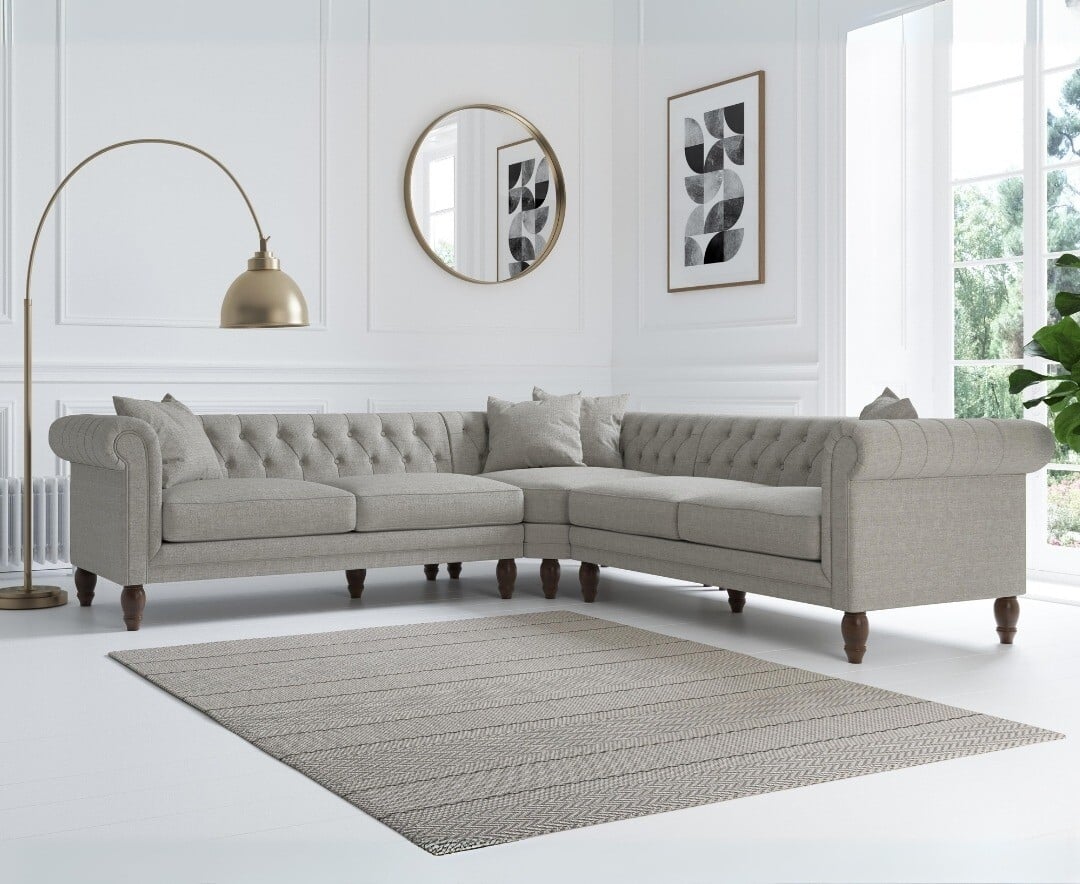 Product photograph of Bromley Medium Grey Linen Sofa from Oak Furniture Superstore
