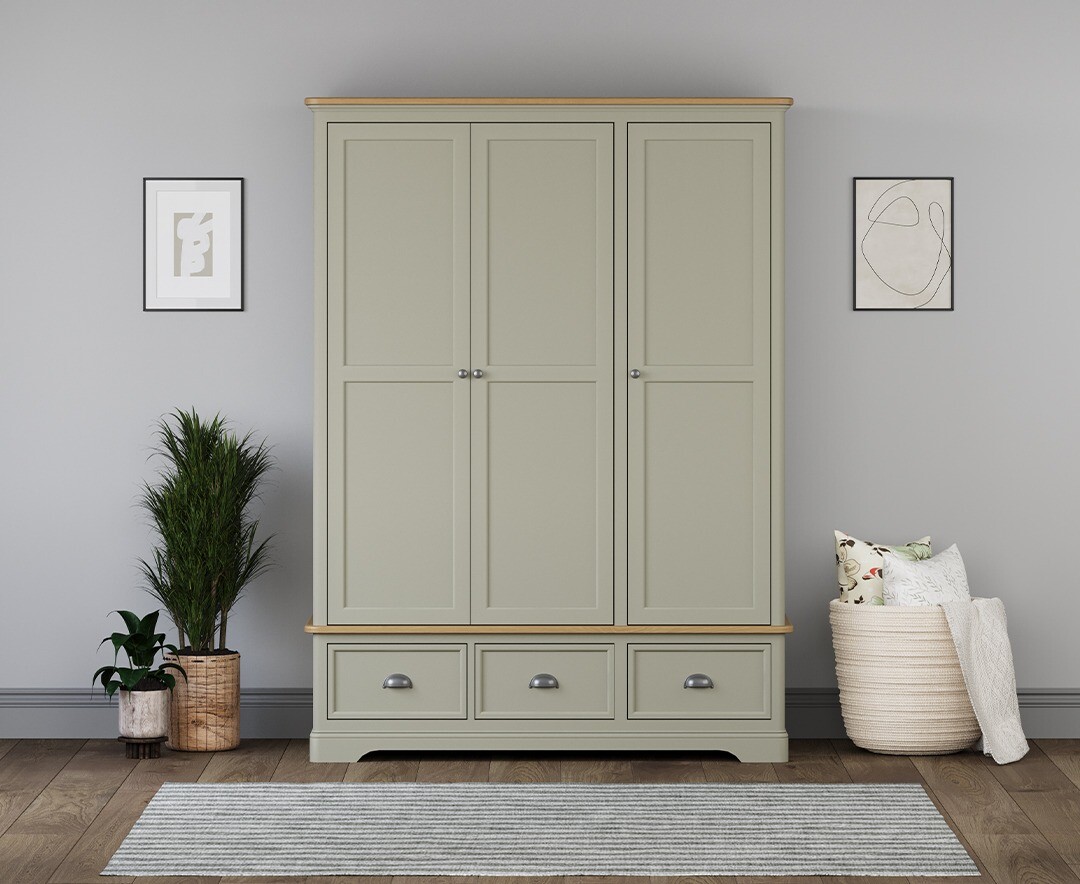 Brampton Soft Green Painted Triple Wardrobe