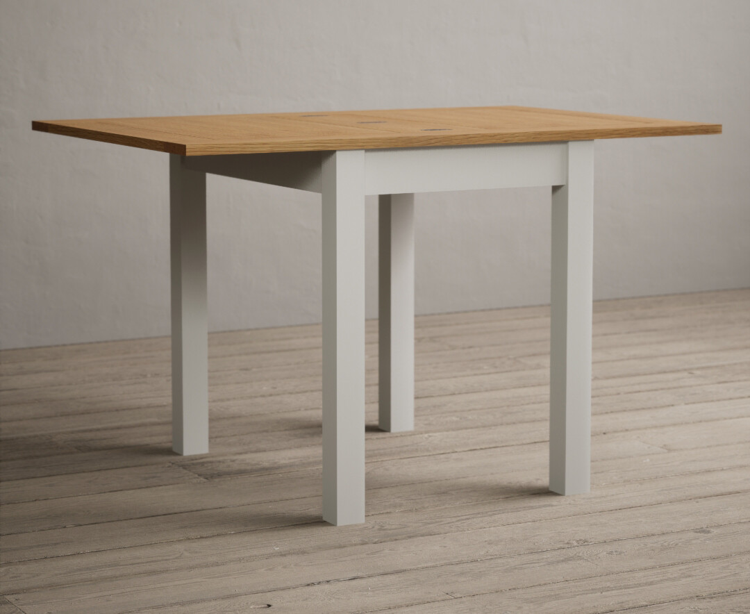 Product photograph of Extending Hadleigh Oak And Signal White Painted Dining Table from Oak Furniture Superstore