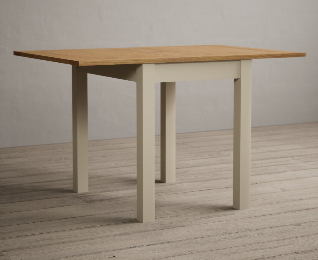 Product photograph of Extending Hadleigh Oak And Cream Painted Dining Table from Oak Furniture Superstore