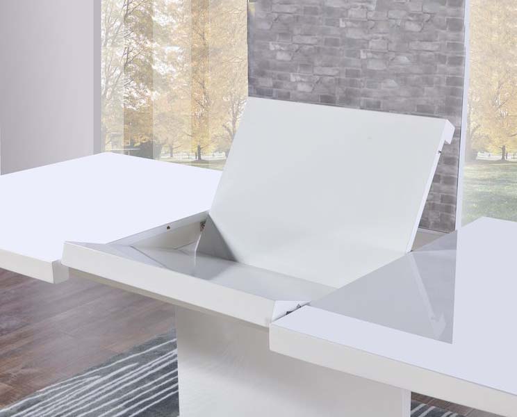 Photo 2 of Extending alessio 160cm white high gloss dining table