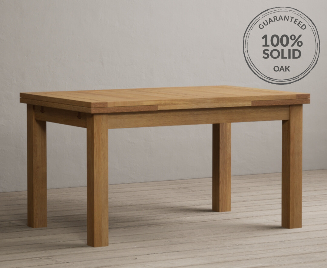 Extending Buxton 140cm Solid Oak Dining Table Oak Furniture Superstore