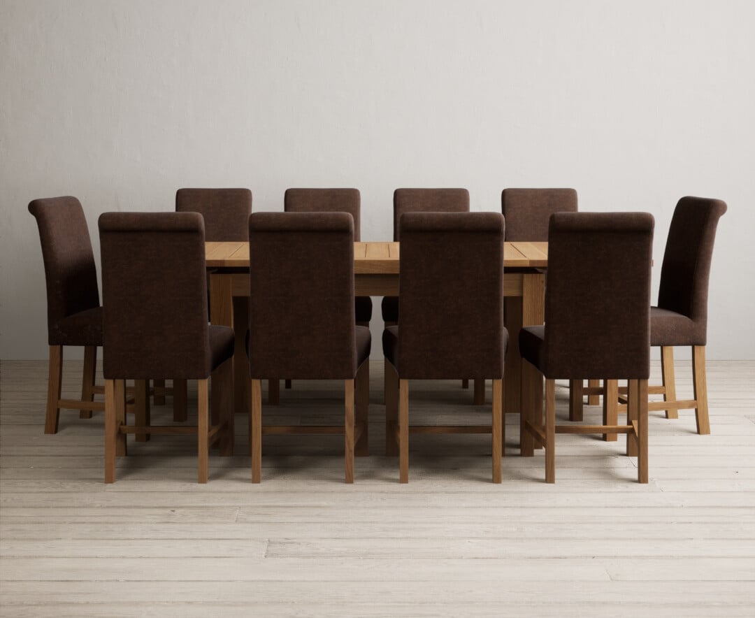 Extending Buxton 140cm Solid Oak Dining Table With 6 Charcoal Grey Chairs