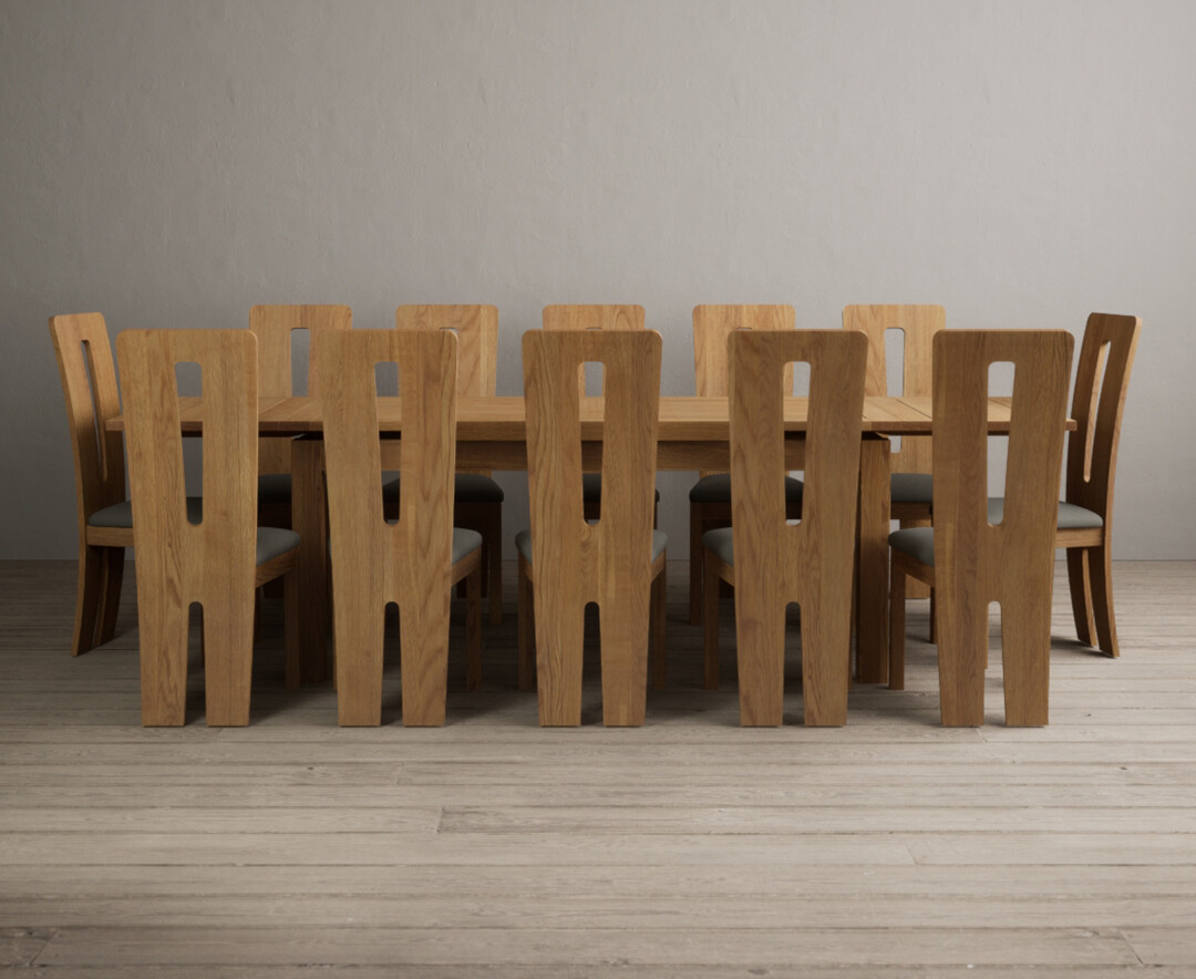 Extending Buxton 180cm Solid Oak Dining Table With 6 Brown Lucca Chairs