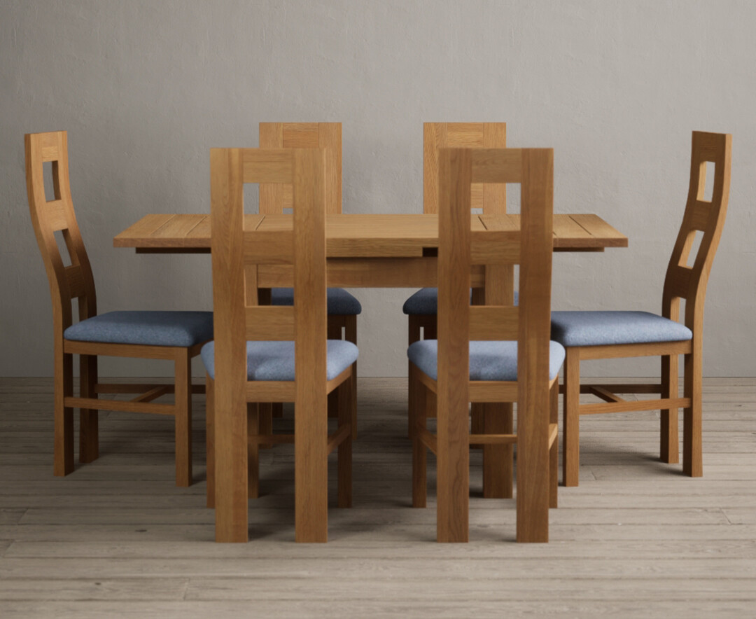 Photo 3 of Extending buxton 90cm solid oak dining table with 4 oak flow back chairs