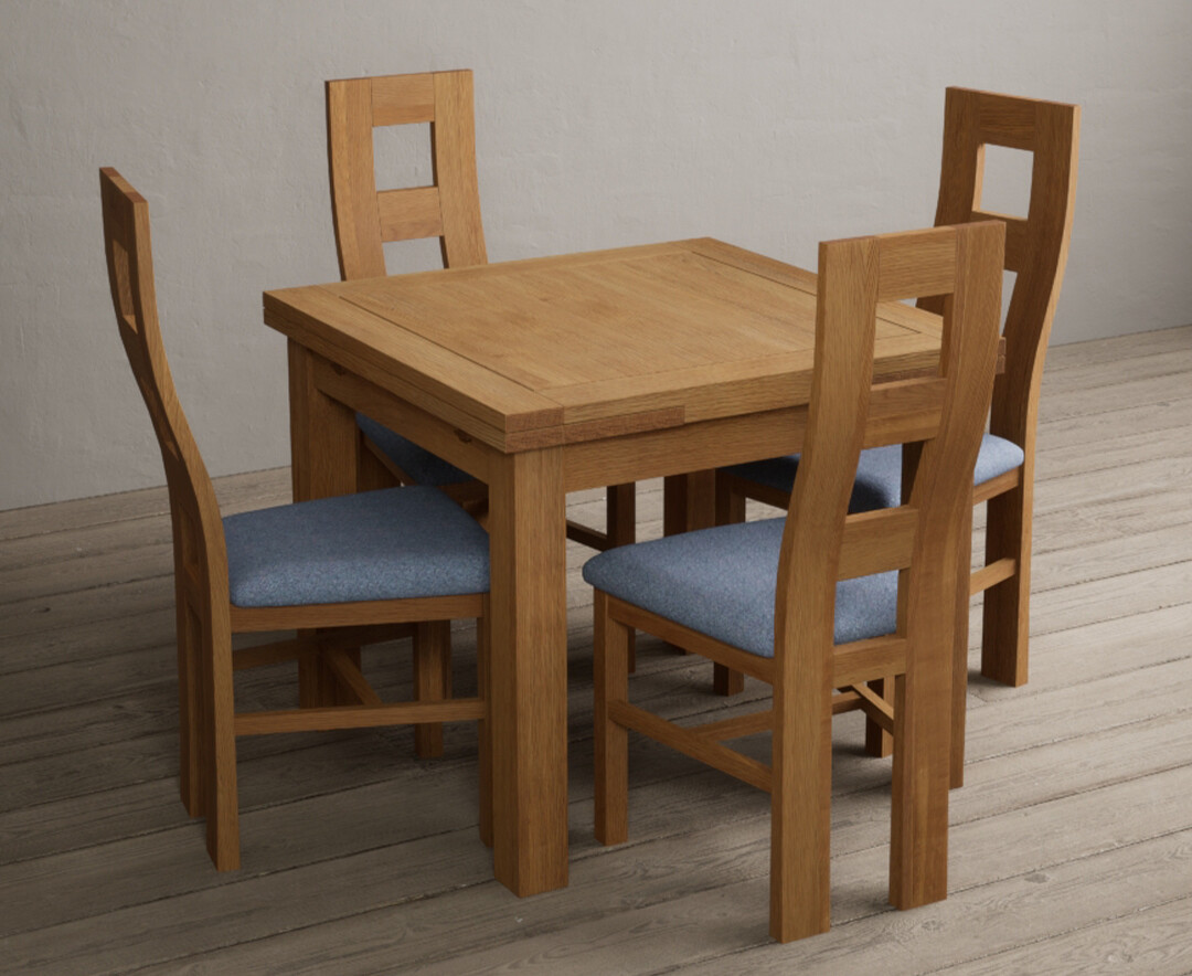 Photo 1 of Extending buxton 90cm solid oak dining table with 4 oak flow back chairs
