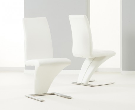 Aldo Z Ivory White Faux Leather Dining Chairs