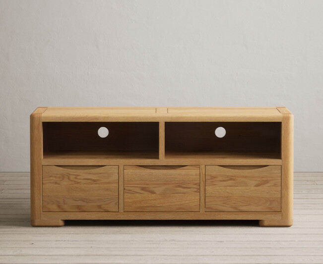Product photograph of Harper Solid Oak Large Tv Cabinet from Oak Furniture Superstore