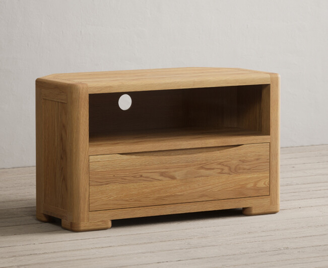 Harper Solid Oak Corner Tv Cabinet