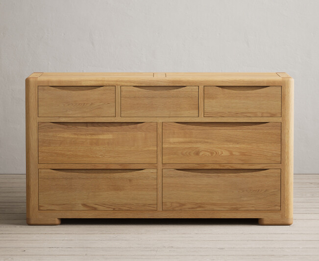 Harper Solid Oak Wide Chest Of Drawers