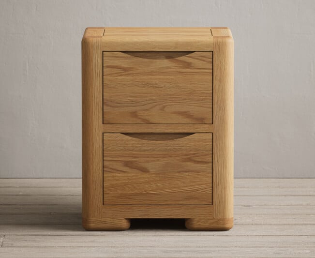 Harper Solid Oak 2 Drawer Bedside Chest