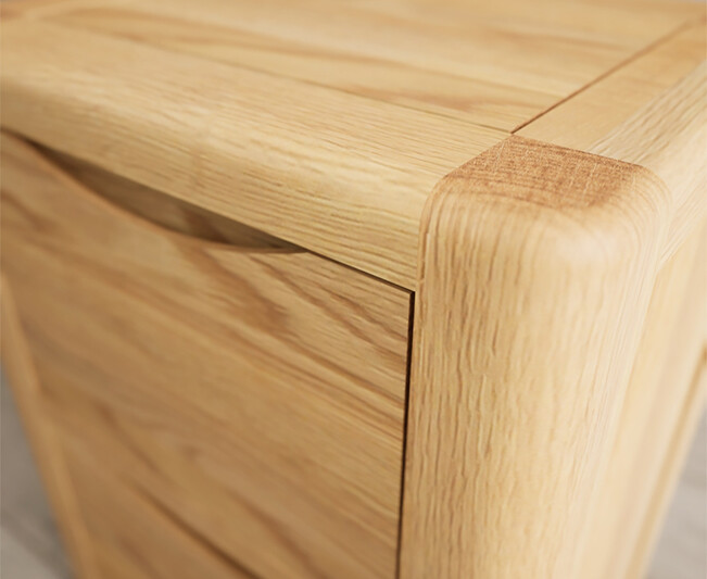 Photo 3 of Harper solid oak 2 drawer bedside chest