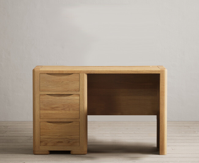 Product photograph of Harper Solid Oak Dressing Table Compact Desk from Oak Furniture Superstore