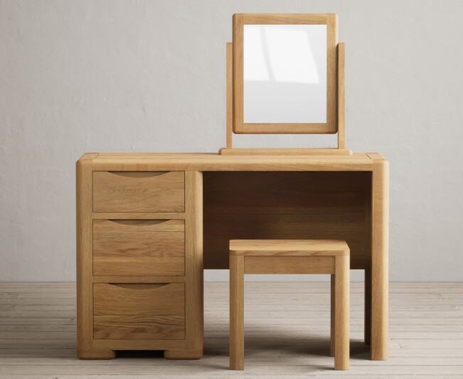 Product photograph of Harper Solid Oak Dressing Table Set from Oak Furniture Superstore
