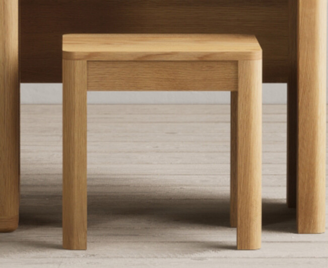 Product photograph of Harper Solid Oak Dressing Table Stool from Oak Furniture Superstore
