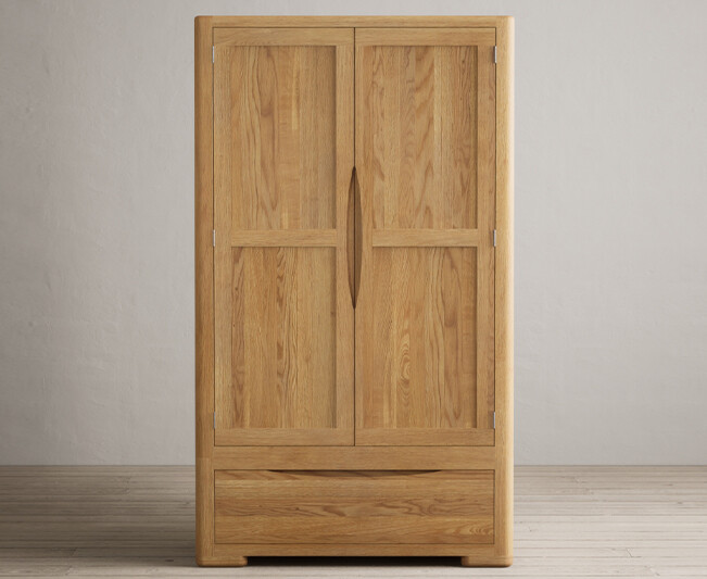Product photograph of Harper Solid Oak Double Wardrobe from Oak Furniture Superstore